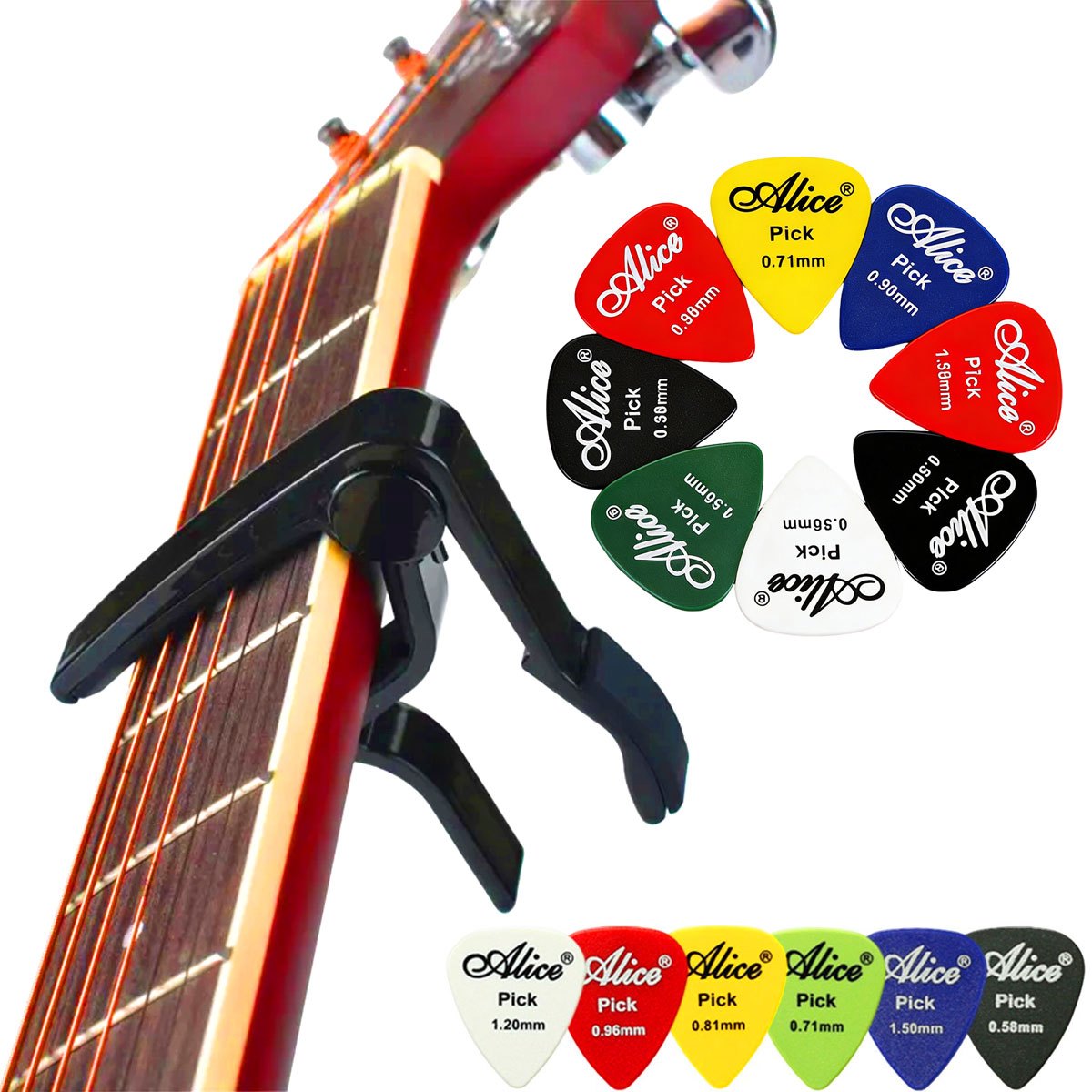 Black Alloy Quick Change Guita - đánh giá và giá Guitar Capo Clip