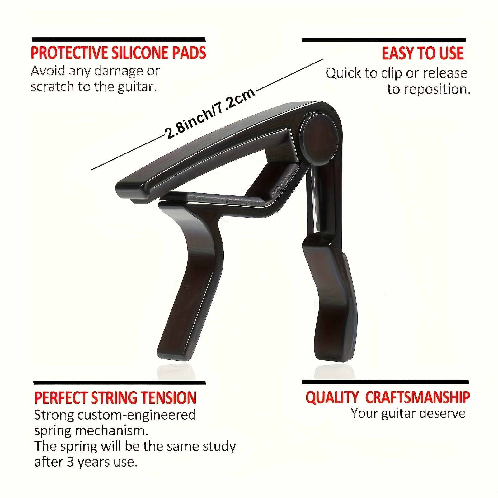 Black Alloy Quick Change Guita - đánh giá và giá Guitar Capo Clip