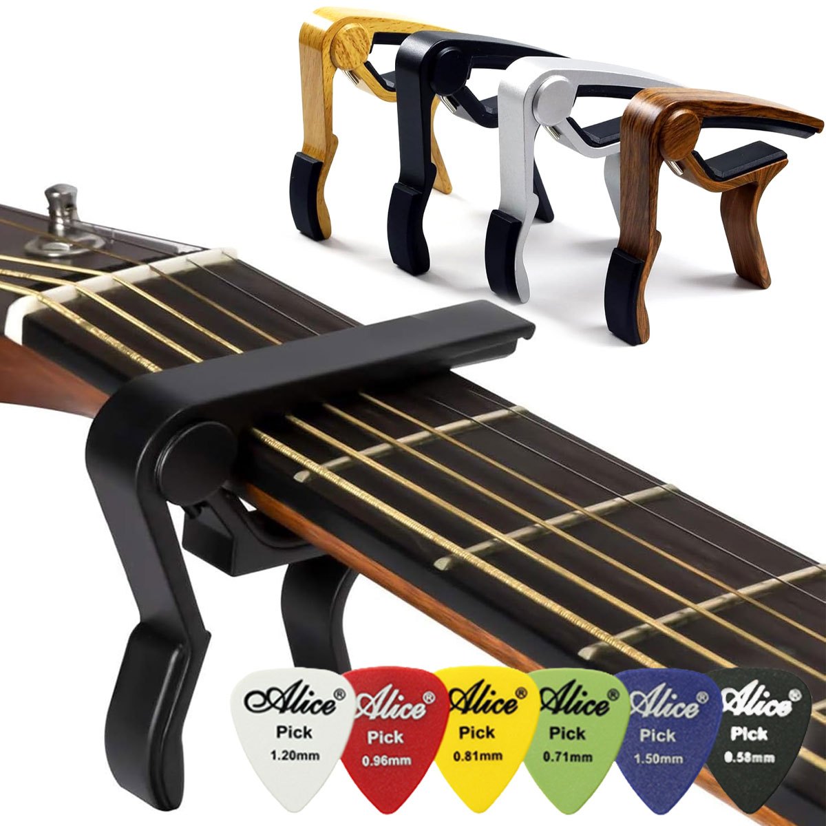 Black Alloy Quick Change Guita - đánh giá và giá Guitar Capo Clip