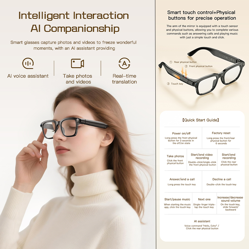 New AI Smart Glasses 800W HD C - đánh giá và giá Audio Music To Video Ai