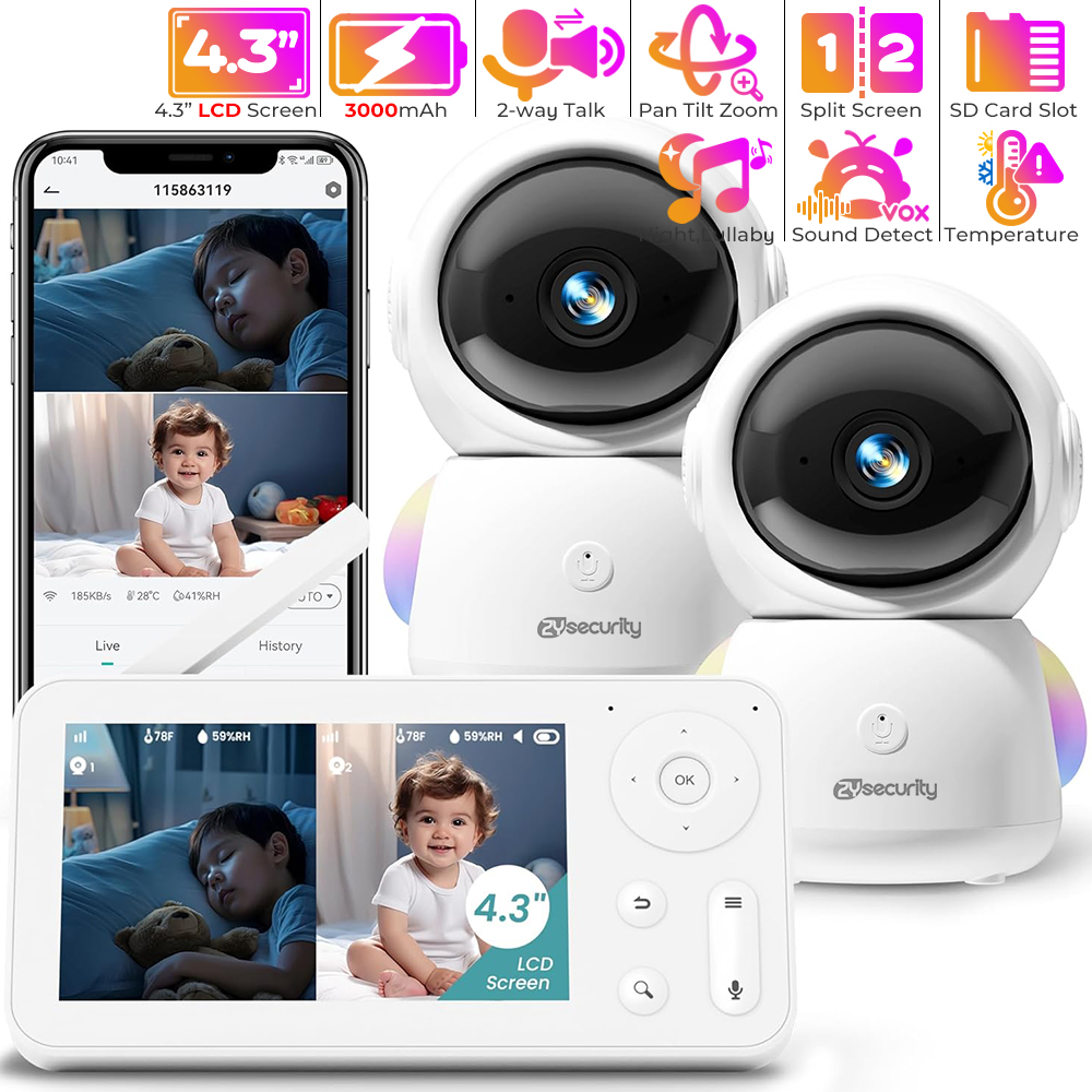 2K Baby Monitor with 2 Cameras - đánh giá và giá Audio Music Network